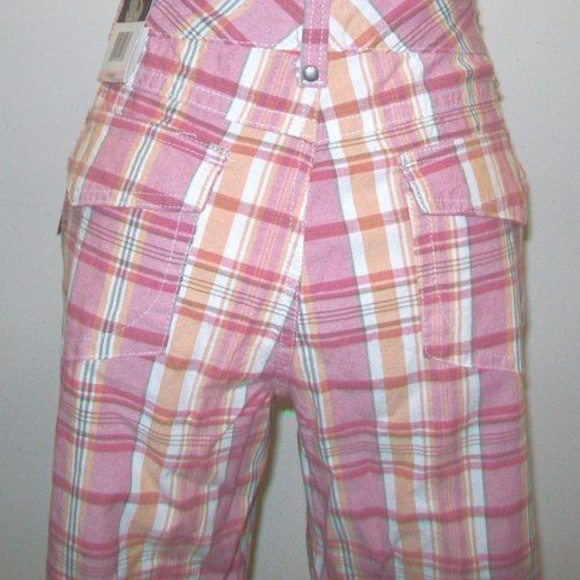 Preppy Vintage Style Pink Plaid Bermuda Shorts - Picture 2 of 4
